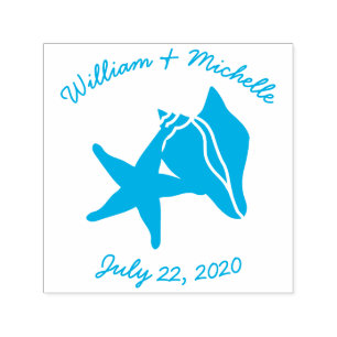 Tampon Auto-encreur Timbre d'Accent auto-encastré des coquillages d'ét