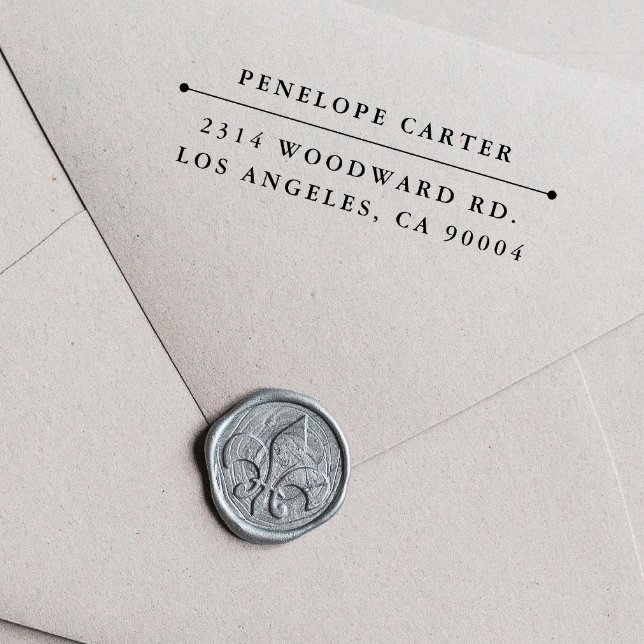 Tampon Auto-encreur Timbre d'adresse de retour automatique "classique" (Simple Typography Elegant Return Address Self Inking Stamp)