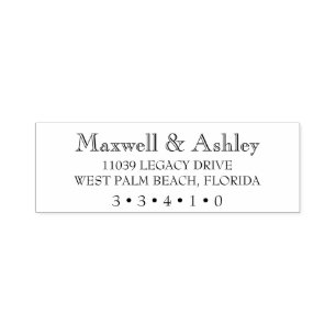 Tampon Auto-encreur Timbre d'adresse de retour automatique, Preppy