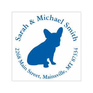 Tampon Auto-encreur Timbre d'adresse de retour de Buldog en français