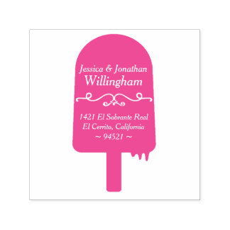 Tampon Auto-encreur Timbre d'adresse de retour de Popsicle d'été