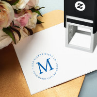 Timbre d'adresse de retour du monogramme de phoque