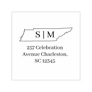 Tampon Auto-encreur Timbre d'adresse de retour du monogramme Tennessee