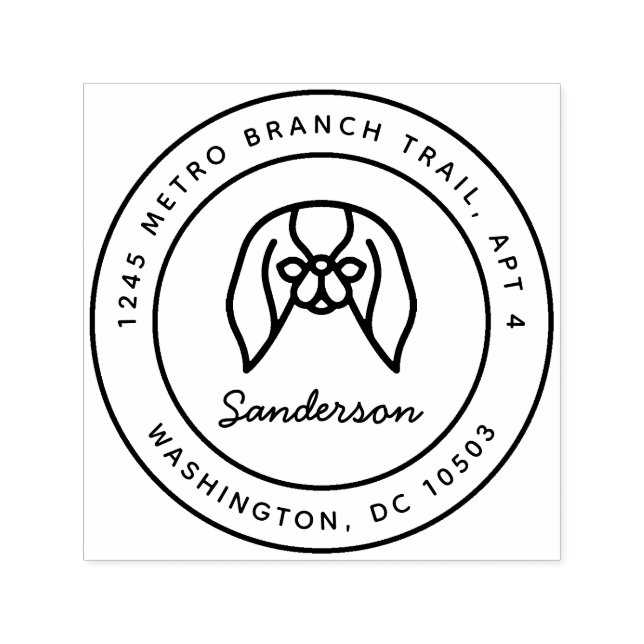 Tampon Auto-encreur Timbre d'adresse de retour japonais Chin/Pekingese (Design)