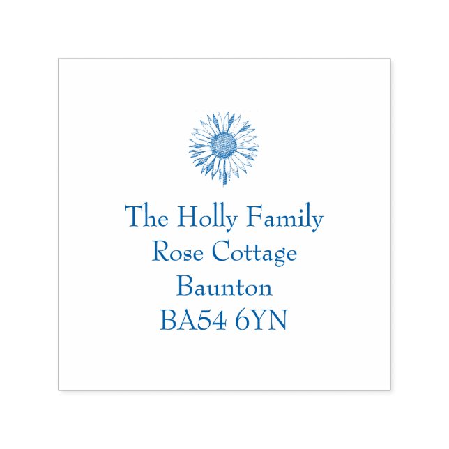 Tampon Auto-encreur Timbre d'adresse de tournesol (Design)