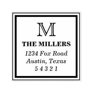 Tampon Auto-encreur Timbre d'adresse du carré