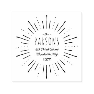 Tampon Auto-encreur Timbre d'adresse du monogramme de démarrage