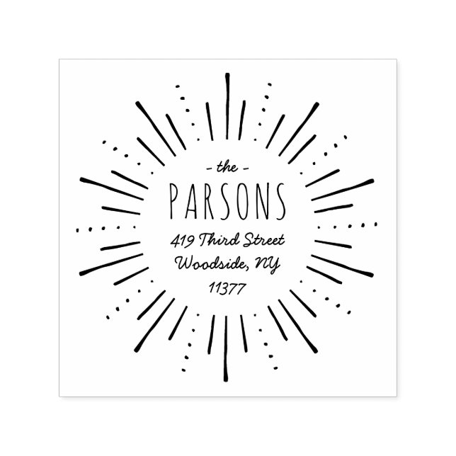 Tampon Auto-encreur Timbre d'adresse du monogramme de démarrage (Design)