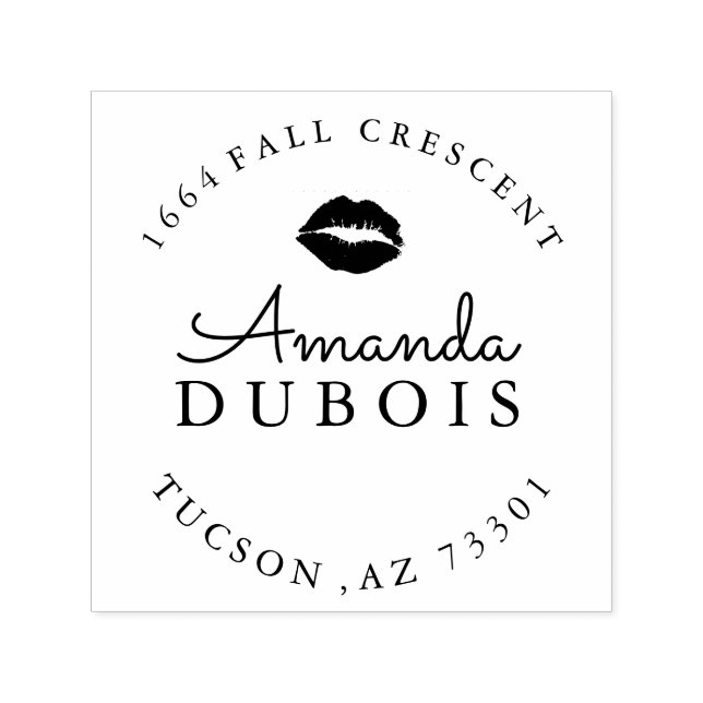 Tampon Auto-encreur Timbre d'adresse en caoutchouc lèvres (Design)