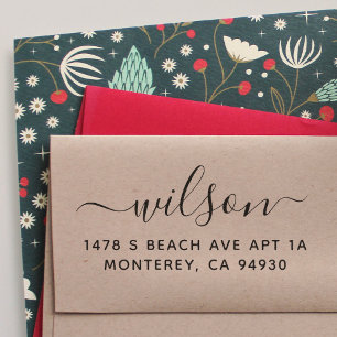 Tampon Auto-encreur Timbre D'Adresse Personnalisé Avec Police De Scrip