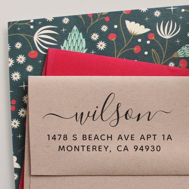 Tampon Auto-encreur Timbre D'Adresse Personnalisé Avec Police De Scrip (Créateur téléchargé)