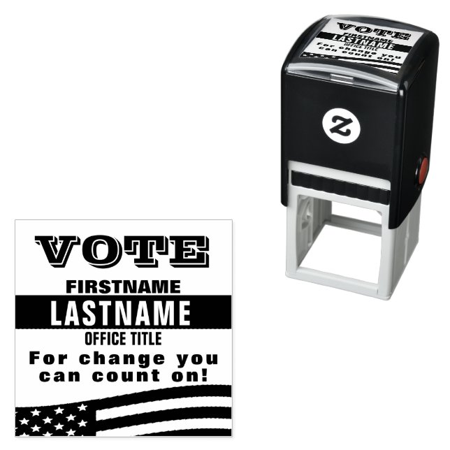 Tampon Auto-encreur Timbre de campagne politique (En situation)