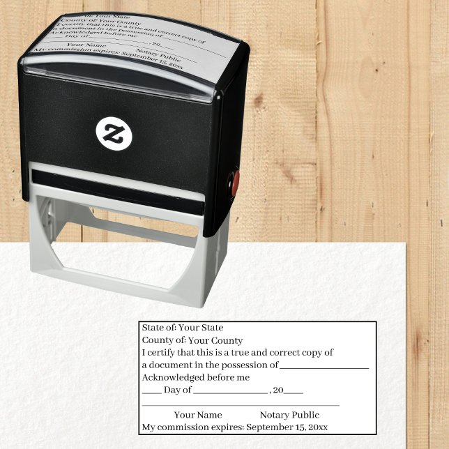 Tampon Auto-encreur Timbre de certification de copie publique standard (Standard Notary Public Copy Certification Stamp)