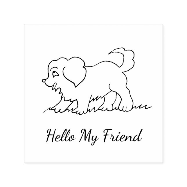 Tampon Auto-encreur Timbre de chiot pour ami (Design)