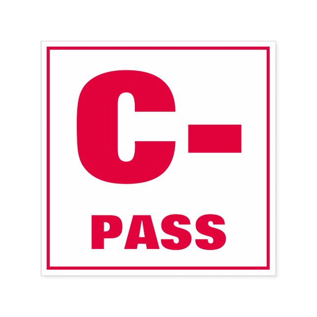 Tampon Auto-encreur Timbre de classement de l'enseignant : C-, PASS (Design)