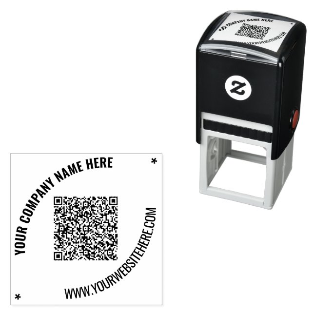 Tampon Auto-encreur Timbre de conception unique de votre QR Code Scan  (En situation)