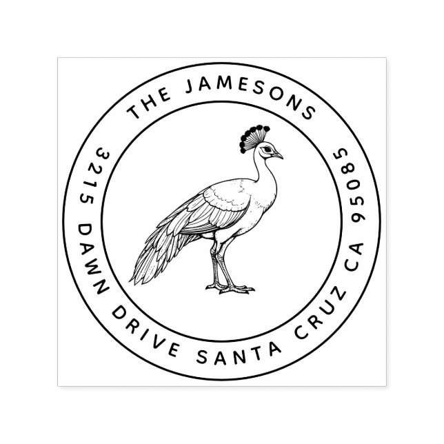 Tampon Auto-encreur Timbre de la famille Peacock - Rayon Regal (Design)