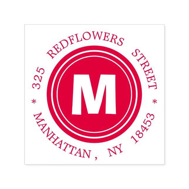 Tampon Auto-encreur Timbre de l'adresse monographique (Design)