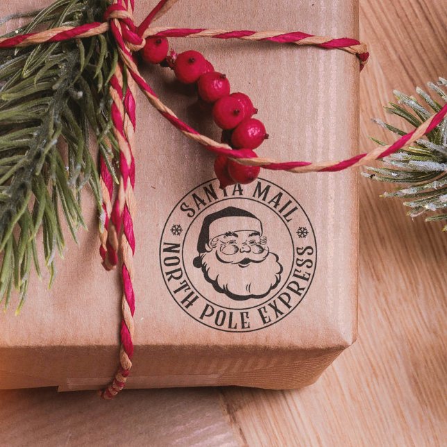 Tampon Auto-encreur Timbre de Noël Livraison spéciale Timbre du Père N (Créateur téléchargé)