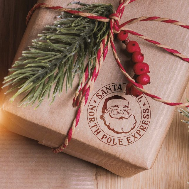 Tampon Auto-encreur Timbre de Noël Livraison spéciale Timbre du Père N (Créateur téléchargé)