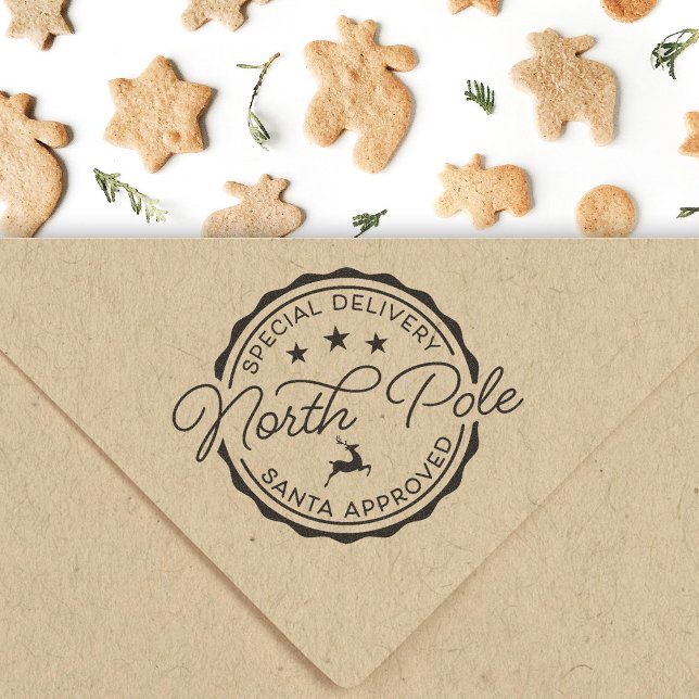 Tampon Auto-encreur Timbre de Noël Livraison spéciale Timbre du Père N (Créateur téléchargé)