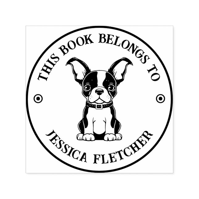 Tampon Auto-encreur Timbre de plaque d'immatriculation Boston Terrier (Design)