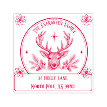 Timbre de retour d'adresse de Noël Renne Vintage F