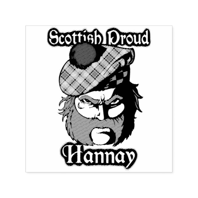 Tampon Auto-encreur Timbre d'encre Clan Hannay de Scottish Highlander (Design)