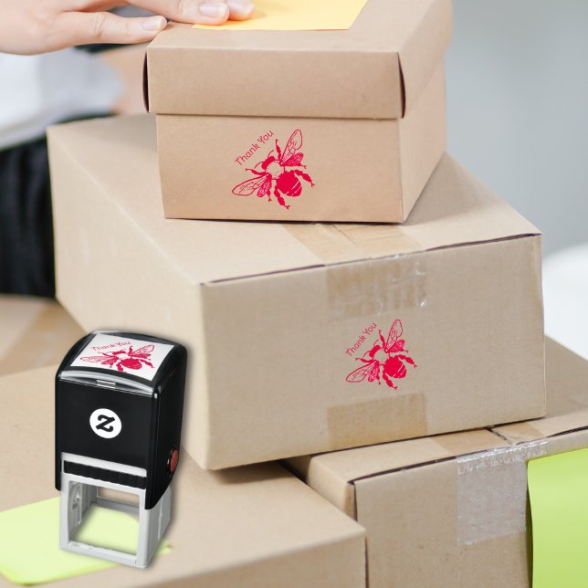 Tampon Auto-encreur Timbre d'encre réutilisable en Merci d'abeille (Créateur téléchargé)