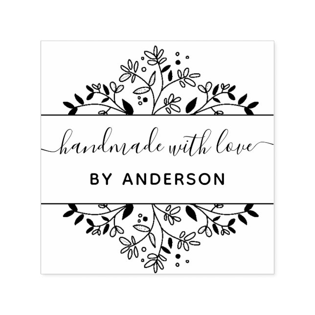 Tampon Auto-encreur timbre design botanique fait main (Design)