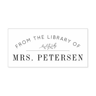Tampon Auto-encreur Timbre du livre de nom personnalisé de bibliothèqu