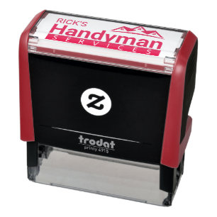 Tampon Auto-encreur Timbre du logo de l'entreprise Red Handyman - Home