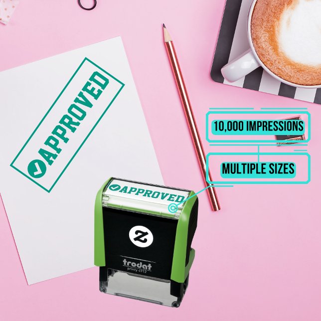 Tampon Auto-encreur Timbre en caoutchouc - Approuvé (Use this stamp to approve/decline invoices or other documents.)