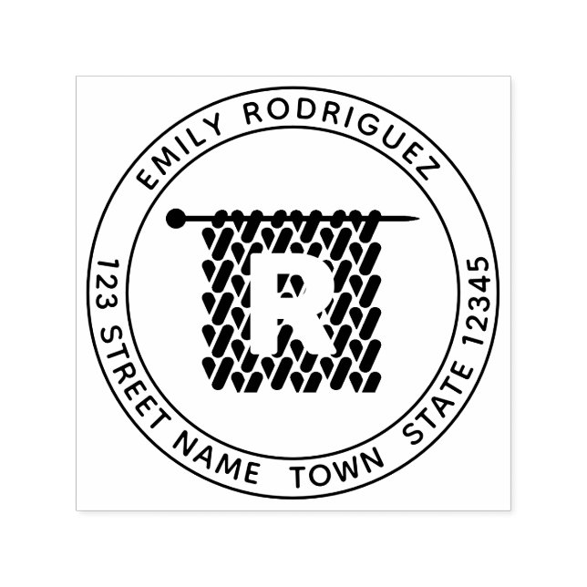 Tampon Auto-encreur Timbre en caoutchouc auto-encre tricot (Design)