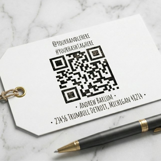 Tampon Auto-encreur Timbre en caoutchouc de code QR personnalisé (Custom QR Code Rubber Stamp)