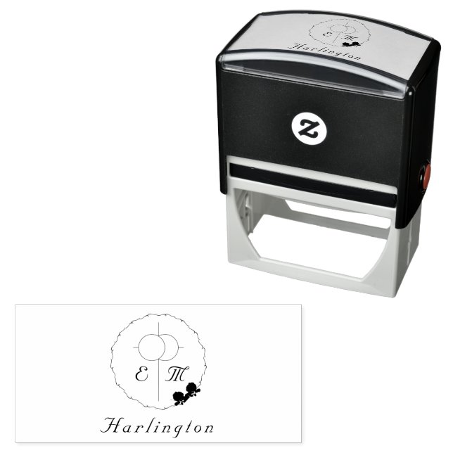 Tampon Auto-encreur Timbre en caoutchouc fin Rose auto-alimenté (En situation)