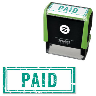 Tampon Auto-encreur Timbre en caoutchouc payé en bleu