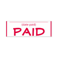 Timbre en caoutchouc "payé" minimal