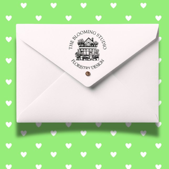 Tampon Auto-encreur Timbre en caoutchouc sur le devant du magasin de f (Add a floral touch to projects—shop now for creative inspiration!)