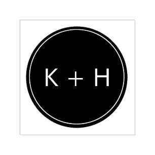 Tampon Auto-encreur Timbre monogramme minimaliste Mariage