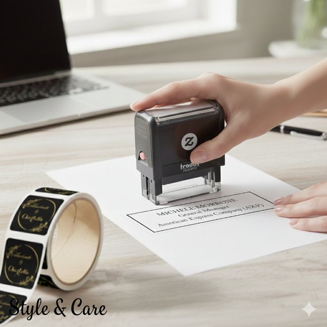 Tampon Auto-encreur Timbre Office personnalisé - auto-assemblé (Personalized Office Stamp – Self-Assembled)