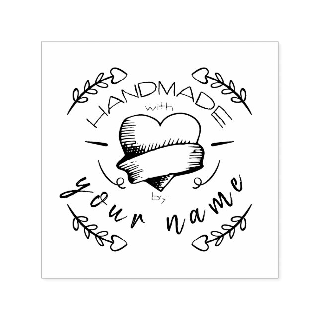 Tampon Auto-encreur Timbre personnel élégant fait main auto-encastré (Design)