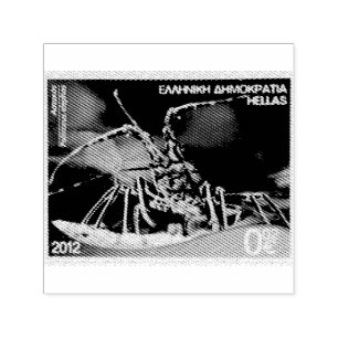 Tampon Auto-encreur Timbre postal grec homard épineux