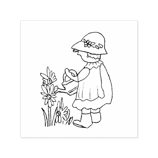 Tampon Auto-encreur Timbre pour fille de jardin (Design)