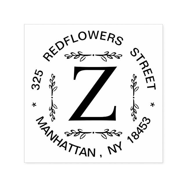 Tampon Auto-encreur Timbre pour mariage d'adresse monographique (Design)