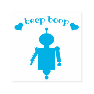 Tampon Auto-encreur Timbre Robot Bop Boop Cute