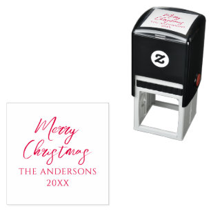 Tampon Auto-encreur Timbres de nom de famille pour un Joyeux Noël