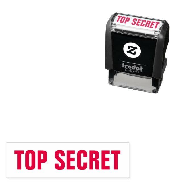 Tampon Auto-encreur Top Secret Rouge (En situation)