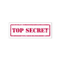 Top secret self inking rubber stamp