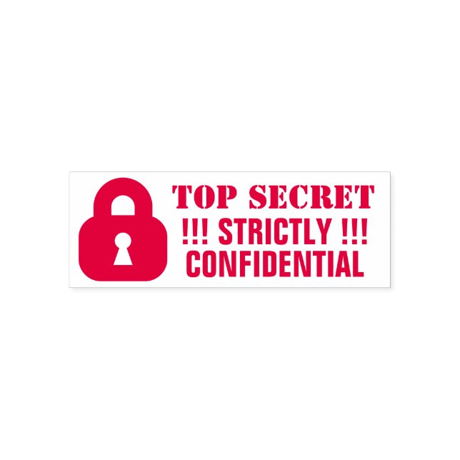 Tampon Auto-encreur Top Secret strictement confidentiel keyhole padloc (Design)